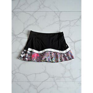 SOFIBELLA Black Ruffle Multicolor Paisley Tennis Pickleball Skort Size Large